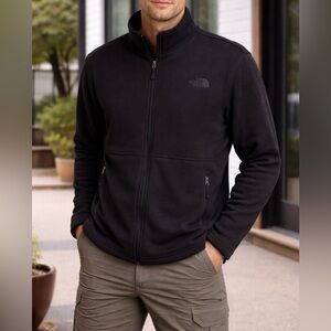 The North Face Black Fleece Jacket Full Zip Outdoor Hiking Coat Mens XXL